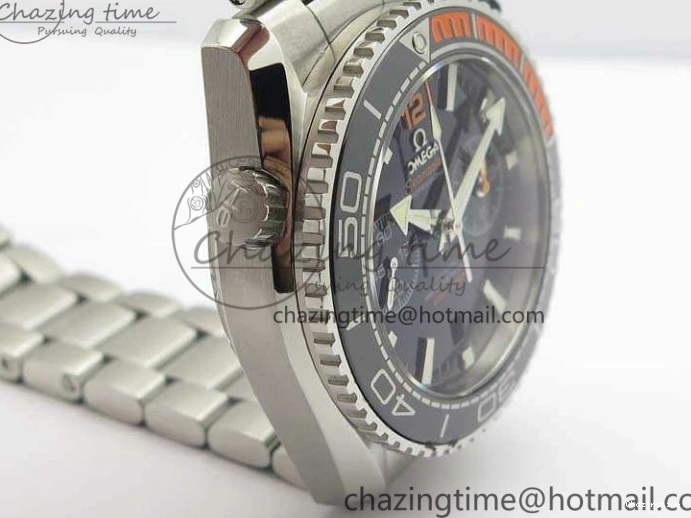 0424 FastDry Planet Ocean Master Chrono SS OM 1:1 Best Edition Black Dial On SS Bracelet A9900 V 8112